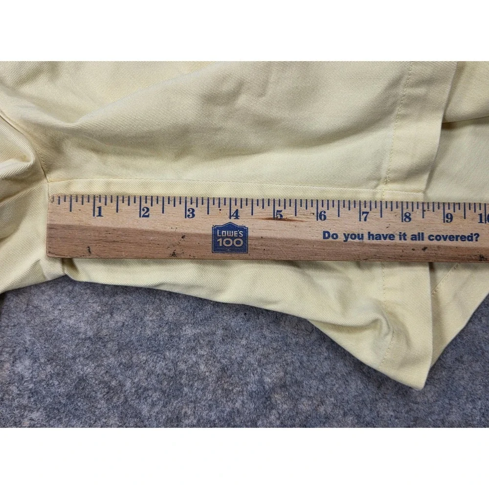 Polo Ralph Lauren Tyler Short Mens 36 Yellow Pleated Chino Shorts *Distressed*